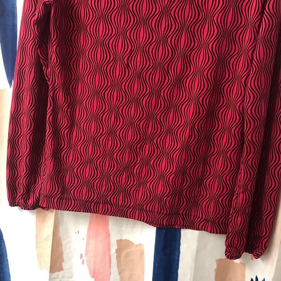 Worthington Black and Pink Abstract Print Keyhole Blouse Size Small - Picture 7 of 11